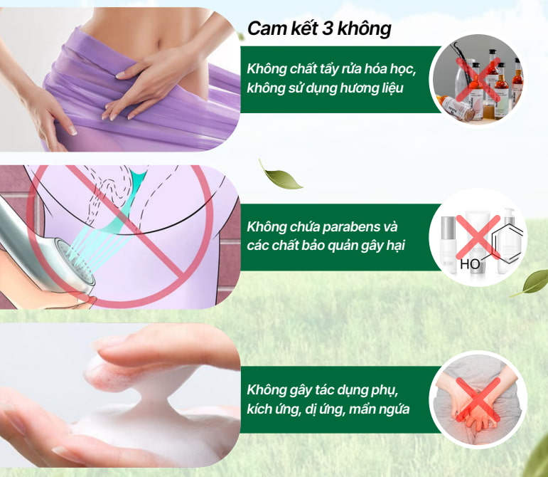 Cam kết 3 không dung dịch vệ sinh Diệp Phụ Khang